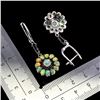 Image 3 : FIRE OPAL EARRINGS IN 14K WHITE PLATED GOLD OVER 925 STERLING SILVER - APPRAISED REPLACEMENT VALUE $