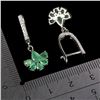 Image 3 : EMERALD EARRINGS IN 14K WHITE PLATED GOLD OVER 925 STERLING SILVER - APPRAISED REPLACEMENT VALUE $ 2