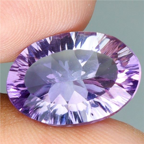 NICE OVAL CONCAVE CUT 7.77 CT. AMETHYST FROM BOLIVIA - Appraised Value CAD 963