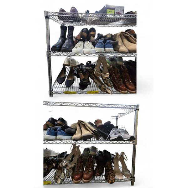 Large Group of Assorted Footwear Men and Women - Including Boots, Heels, Shoes etc (3 shelves)