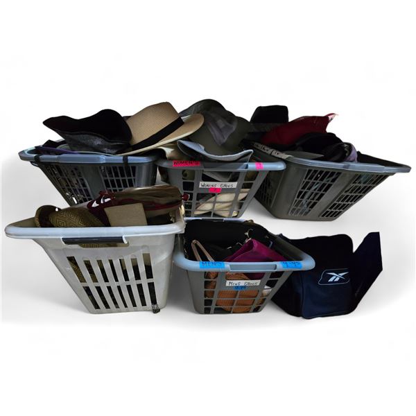 Group of 5 Baskets -  Includes Hats, Purses etc