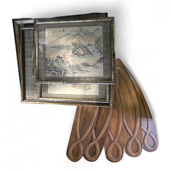 Group of Asian Home decor - Include Paintings, Frames etc