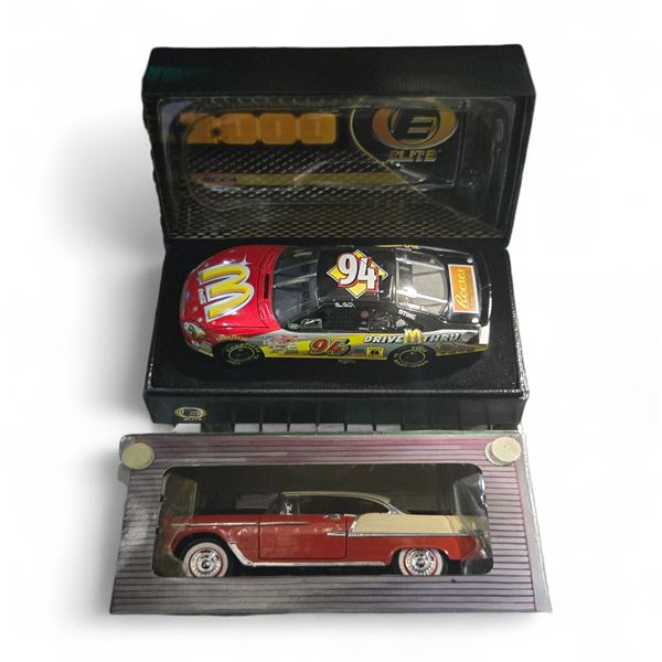 Group of 2 - 2000 Elite McDonald's Car and 1955 Chevrolet Bel Air Toy Car Models