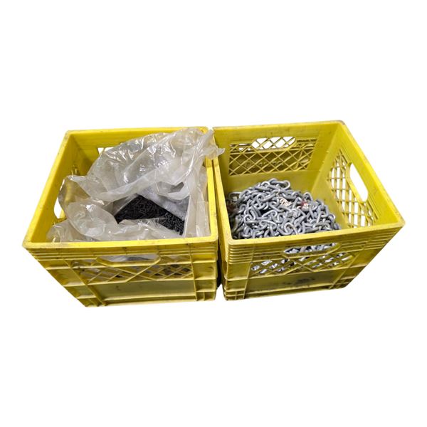 Crate full of Industrial Nails, Fasteners/Screws and Chain