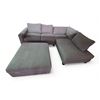 Image 1 : Stylus Contemporary Sectional Sofa with Storage Ottoman - Gray
