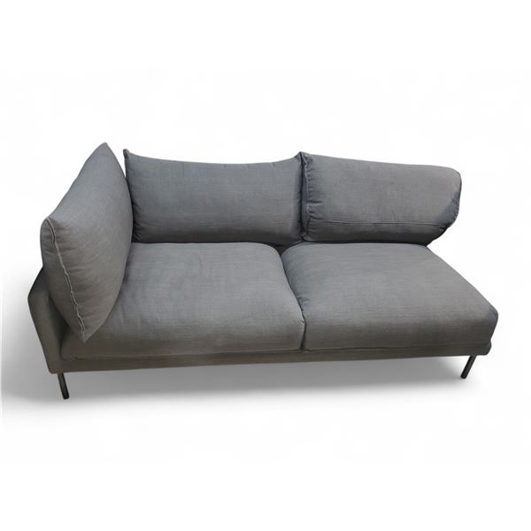 2 Seat Grey Sofa, Approx. H21" x W69" x 33"