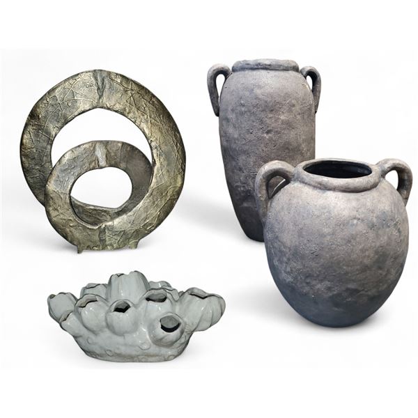 Group of 4 Decorative Vases and Sculptures