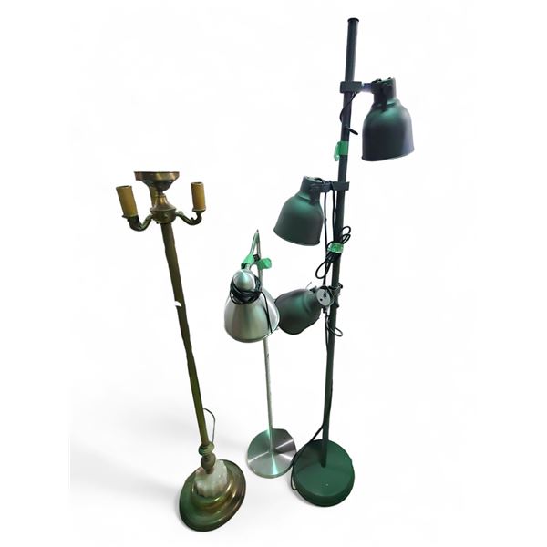 Group of 3 Lamps, Candelabra-Style and Adjustable Task Lamps