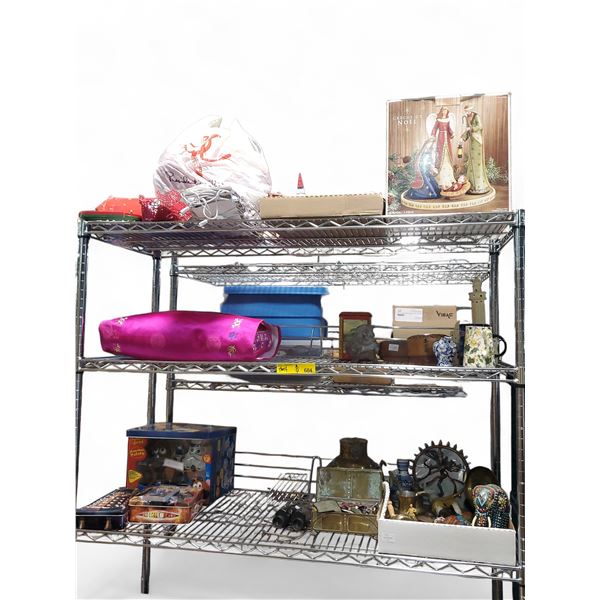 3 Shelves of Collectibles and Decorative Items