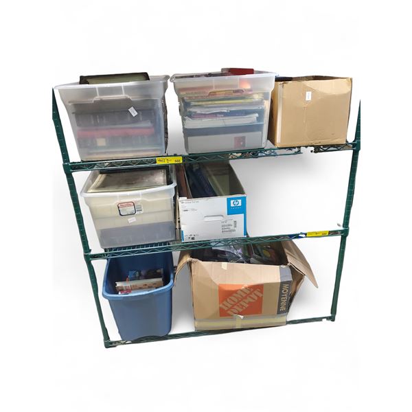 3 Shelves of Books and Vintage Postcards