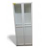 Image 1 : Tall White Glass Display Cabinet, H79" x W31" x D12"