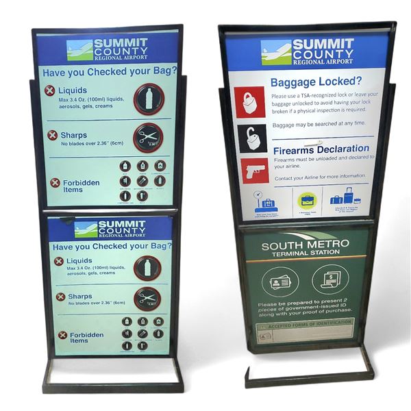 2 Floor Standing Sign Holders, H59" x W22.5"