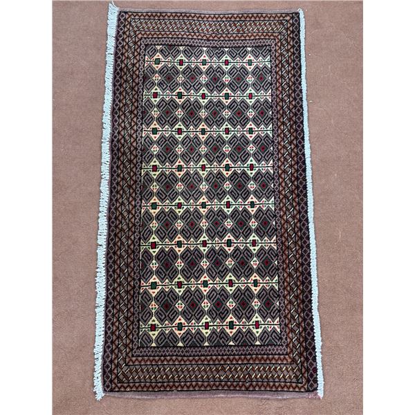 Torkaman Beautiful coloring 100% Authentic Hand Knotted Wool Persian Rug (Size - 1.10' Ã— 3