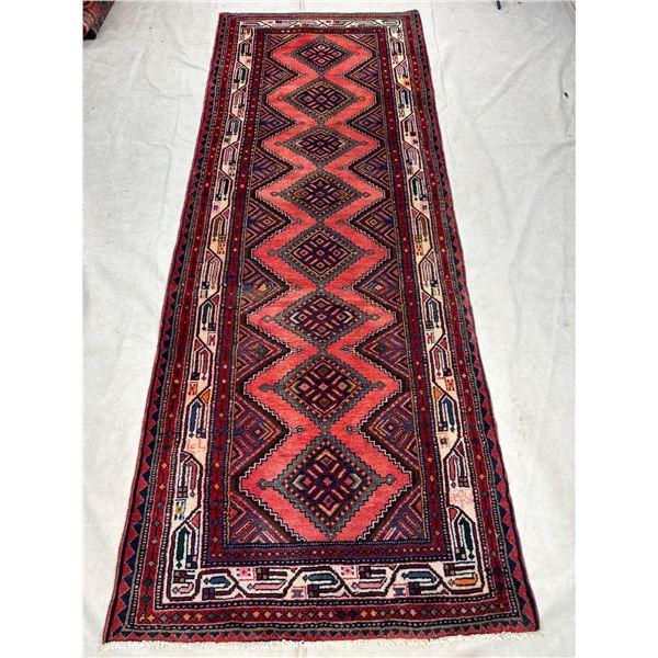 Hamedan geometric map Fluffy carpet with beautiful colors (Size -Â 9.5'Ã—3.5' - 286Ã[x=#821