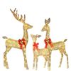 Image 1 : 3-Piece Christmas Deer Family Decorations Set White - 60" +54" +36"