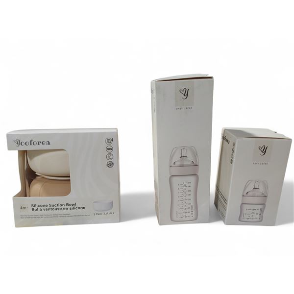 Group of 3 Boxes of Silicone Baby Bottles & Silicone Suction Plates