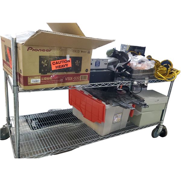 Group of Misc - Stanton SA-3 Equalizer, Extension Cord, Pioneer Receiver, Etc.