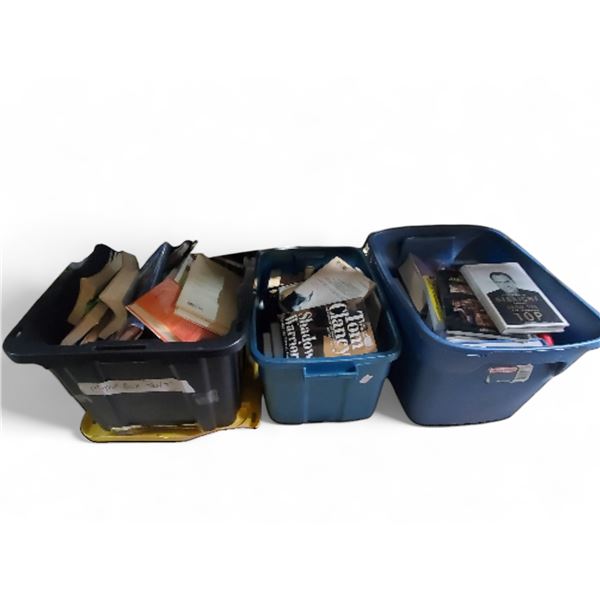 Group of 3 Bins of Misc Books