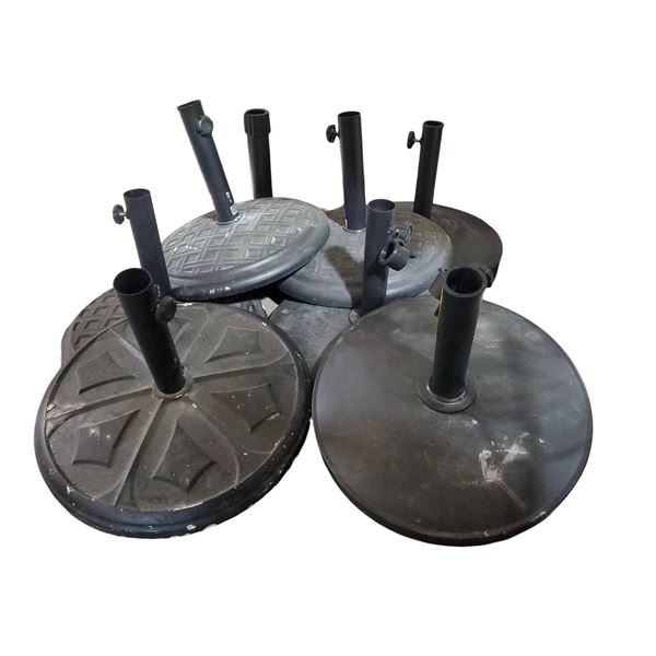 Group of 8 Black Metal Bases, Approx. Dia. 18" Each