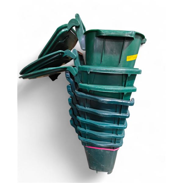 Group of 8 Green bins