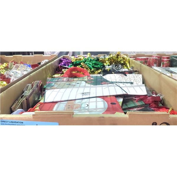 Large box of Christmas Supplies - Bags, Decorations, Etc.