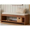 Image 1 : Article Cassie 56" Bench - Smoked Oak and Taupe Chenille - RV: $649 CAD - in Box