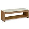 Image 2 : Article Cassie 56" Bench - Smoked Oak and Taupe Chenille - RV: $649 CAD - in Box