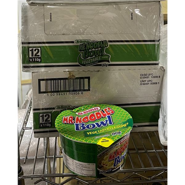 2 Boxes Mr. Noodles Bowl Noodles in a Bowl Vegetable Flavour - Best Before 18 Oct 2026