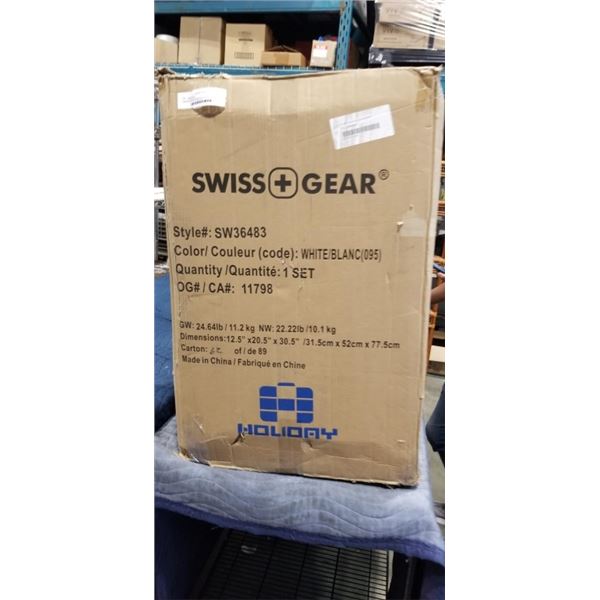 SWISS GEAR SPRING BREAK 3 PIECE HARD SIDE EXPANDABLE LUGGAGE SET, RETAIL $449