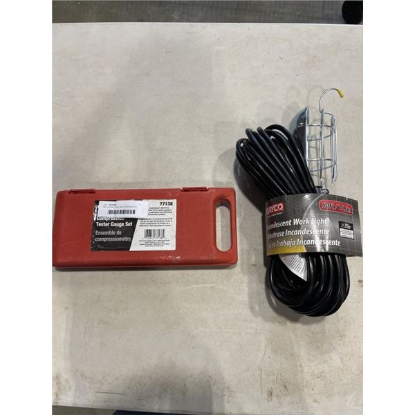 NEW WORK LIGHT AND COMPRESSION TESTED GUAGE SET