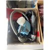 Image 2 : 2 BOXES OF TOOLS, PUMP, BIKE PARTS, AND POT LIGHTS