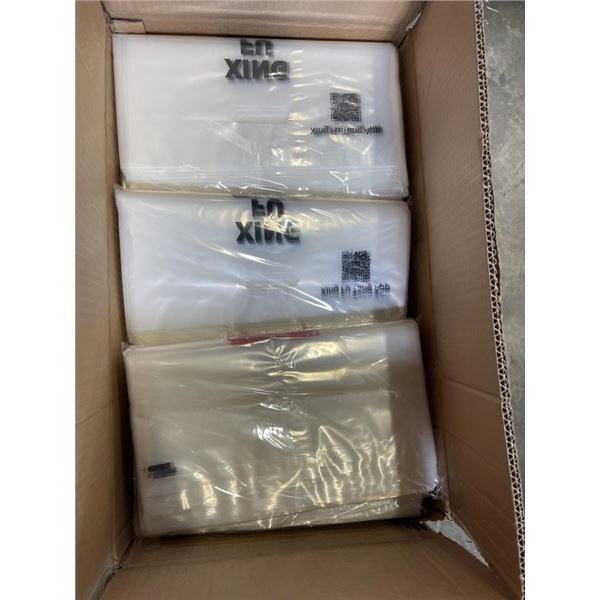 CASE OF 3,000 NEW PLASTIC BAGS TWO SECTION LOOK LIKE THEY WERE FOR TO GO BEVERAGES