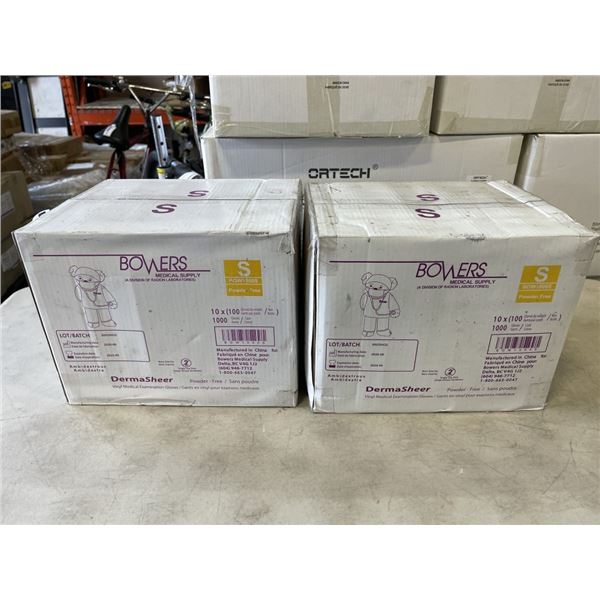 2 NEW CASES OF SIZE SMALL DISPOSABLE VINYL GLOVES