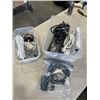 Image 1 : 2 TOTES OF MULTI-OUTLET EXTENSION CORDS - ALL IN GOOD ORDER, AND APPLE TV BOX