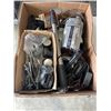 Image 1 : BOX OF ASSORTED TOOLS, CASTERS, HARDWARE ETC