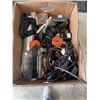 Image 2 : BOX OF ASSORTED TOOLS, CASTERS, HARDWARE ETC