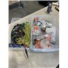 Image 1 : 2 BINS OF NEW AHRD WARE, BUNGEE CORDS, ETC