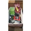 Image 1 : BOX OF CASTERS AND RUBBER GLOVES