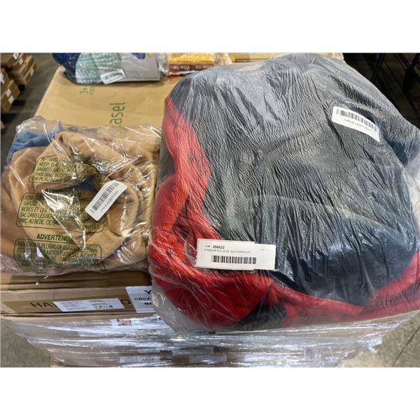 2 ASSORTED SIZE WATERPROOF REVERSIBLE BLANKETS
