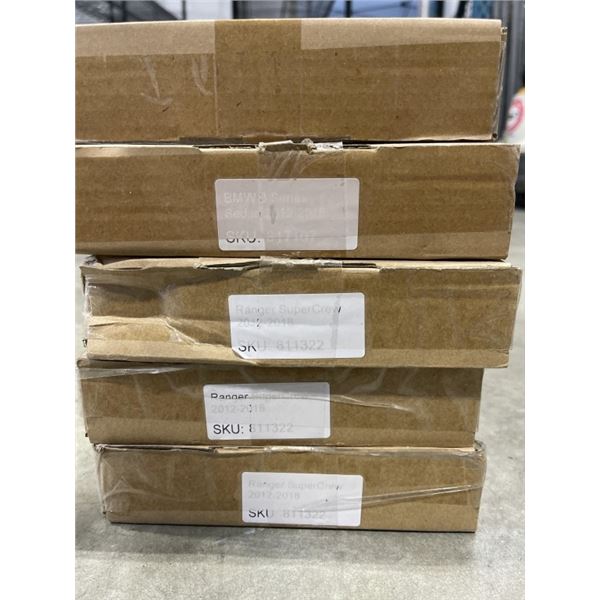 5 NEW ASSORTED SIZE / VEHICLE WINDOW VISOR KITS