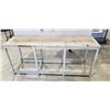 Image 2 : HEAVY DUTY METAL FRAMED WORKBENCH, 73 INCH LONG, 57 INCH TALL TO BACK OF PEGBOARD