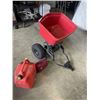 Image 1 : 2 JERRY CANS AND SALT SPREADER