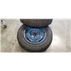 Image 2 : 2 VINTAGE GERMAN CONTINENTAL RADIAL TIRES ON 5 BOLT RIMS, 185 / SR14 / 185-355 M+S, LIKE NEW