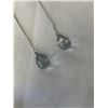 Image 2 : STERLING SILVER W/ ROCK CRYSTAL STONES DANGLE EARRINGS