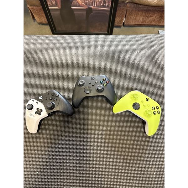 THREE XBOX CONTROLLERS, STORE RETURNS