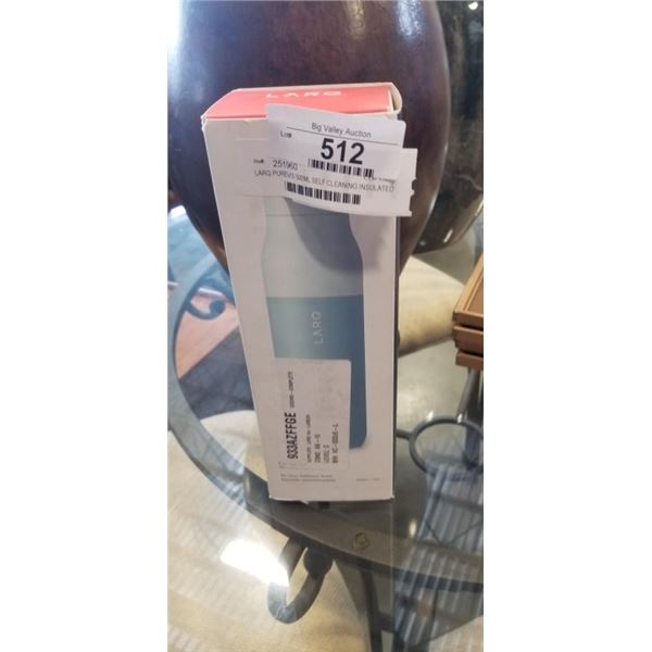 LARQ PUREVIS 500ML SELF CLEANING INSULATED STAINLESS STEEL WATER BOTTLE - TESTED WORKING, RETAIL $12