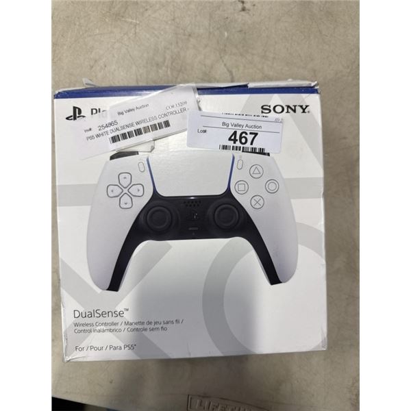 PS5 WHITE DUALSENSE WIRELESS CONTROLLER - TESTED WORKING, RETAIL $94