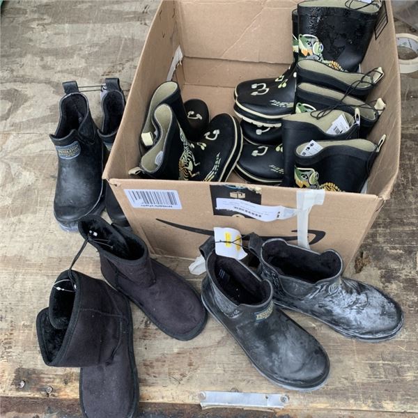 THREE PAIRS OF NEW SIZE 5 FOOTWEAR  AND FOUR PAIRS OF NEW FOOTWEAR SIZE 12 WIDE TO TWO