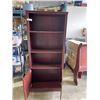Image 2 : CHERRY FINISH BOOKSHELF W/ 2 DOORS - APPROX 5.5FT TALL
