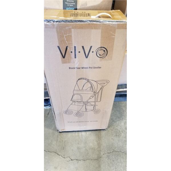 VIVO BLACK FOUR WHEEL PET STROLLER